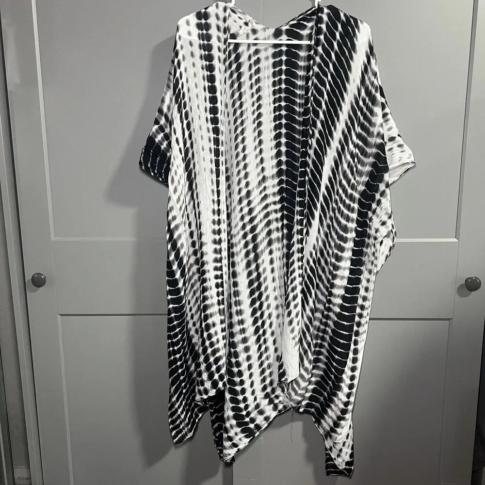 Michael Stars Convertible Ruana Alligator Tie Dye Scarf Sarong Swim Coverup O/S